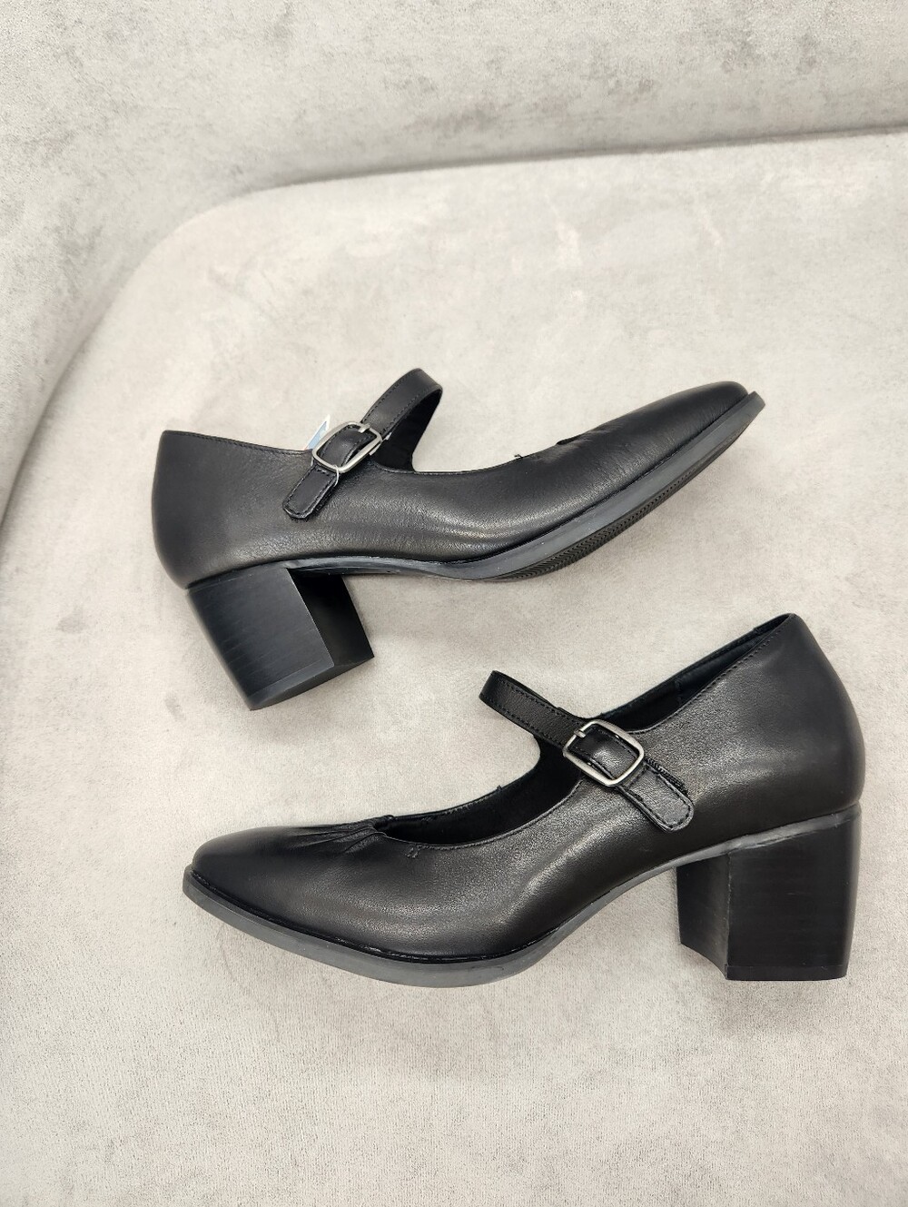Aetrex Mary Jane Pumps 7 Black Leather Sara Comfort Retro Arch Support New $150